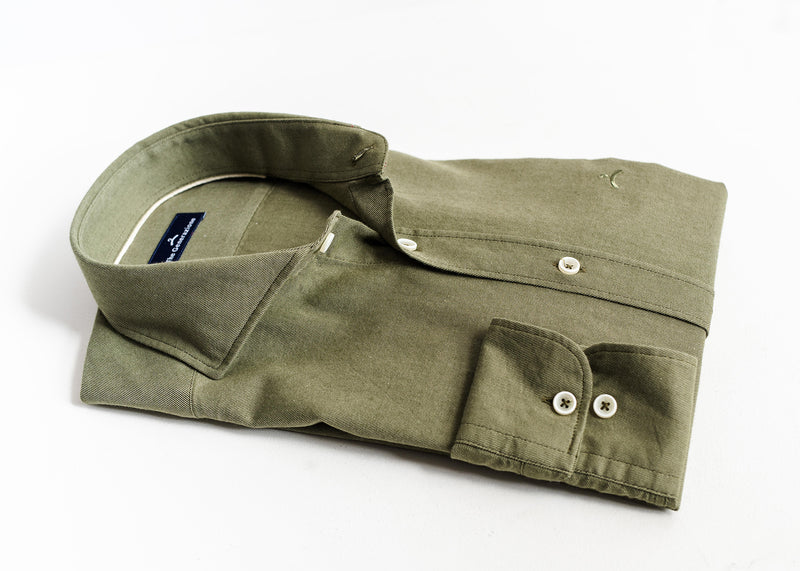 Camisa Casual Sarga Orgánico Kaki