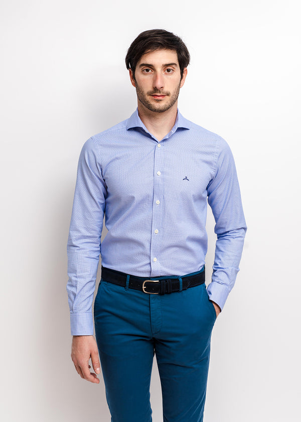 Camisa Casual Estructura Azul
