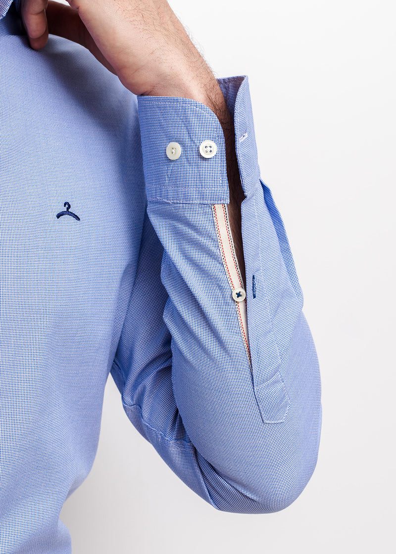 Camisa Casual Estructura Azul