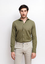 Camisa Casual Sarga Orgánico Kaki