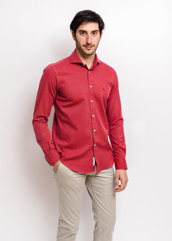 Camisa Casual Sarga Orgánico Granate