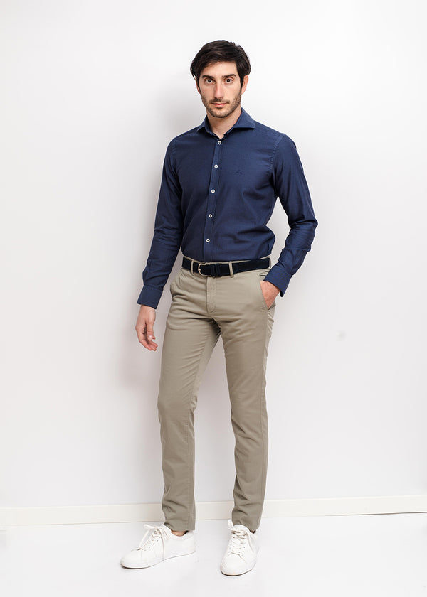 Camisa Casual Sarga Orgánico Marino
